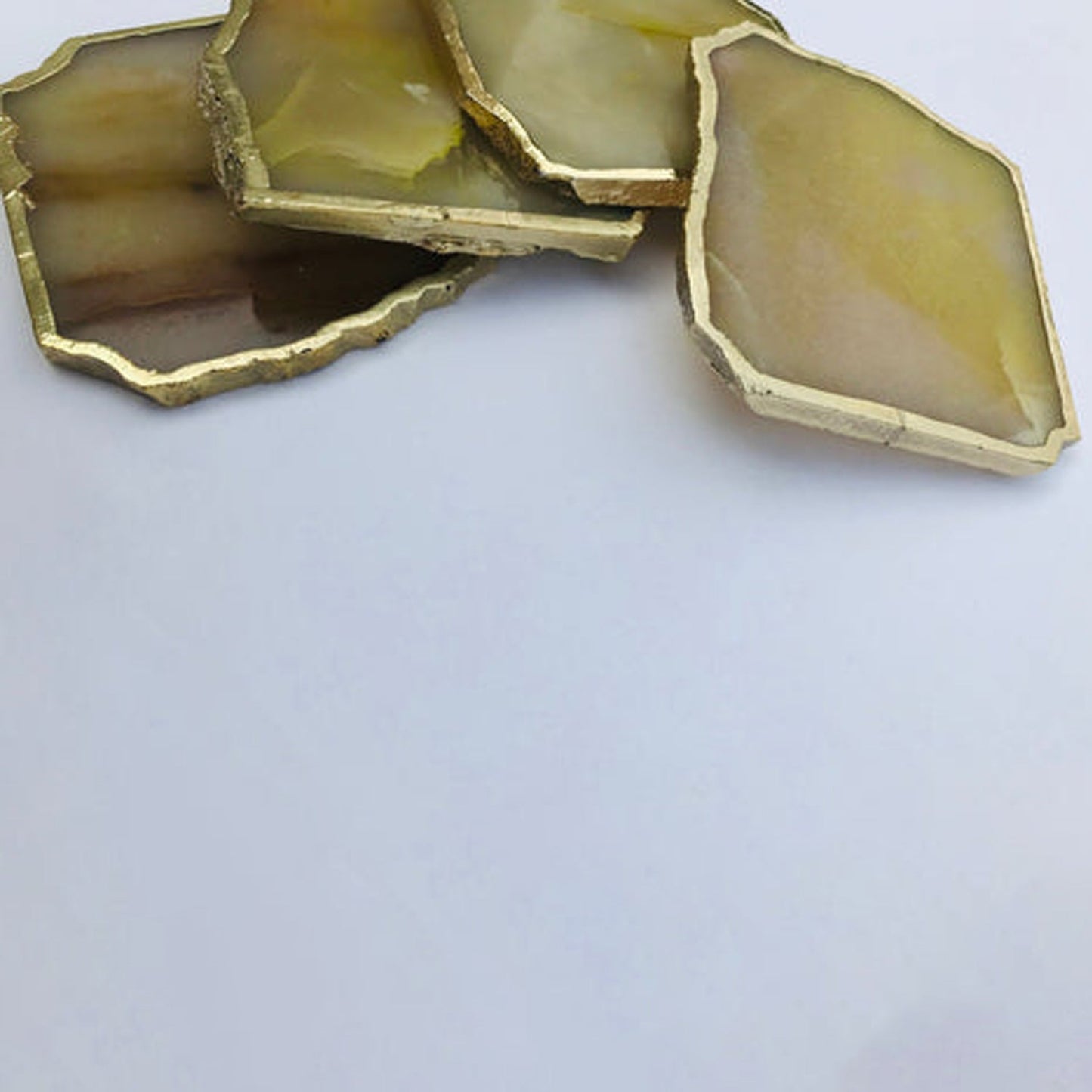 Mustard Agate Aventurine Set of 4 Large Coasters/Personalised Momentos-4