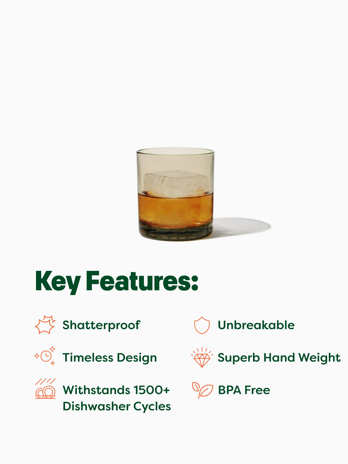 RESERVE 12oz Old Fashioned Color Series Tritan™ Copolyester Glass Smoke - Bulk-2