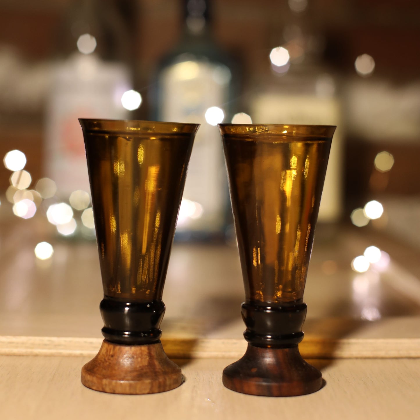 Amber Glass Shooters (Set of Two)
