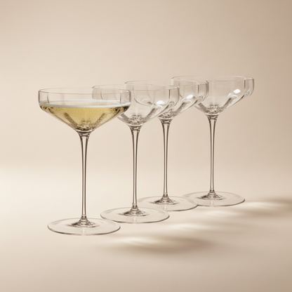 Angled Coupe Glasses 8 oz
