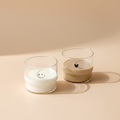 Heart +Cute Face Coffee Cup - 315ml