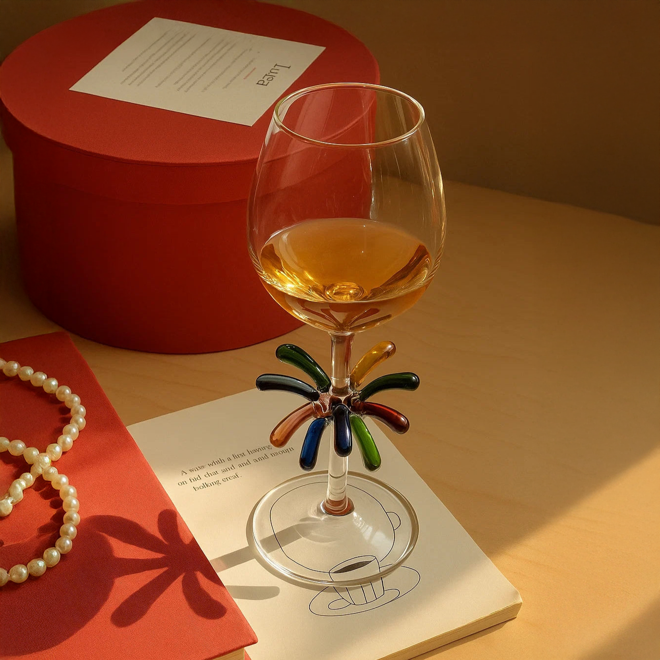 Abstract Firework Wine Glass