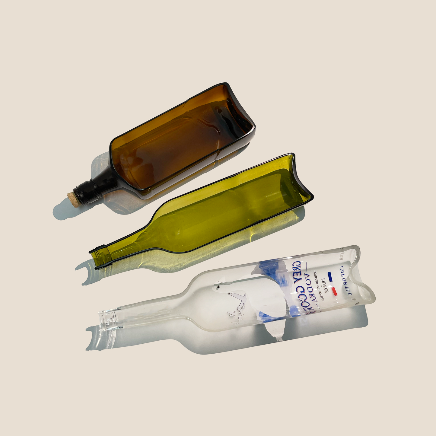 Wine Bottle Glass Platters