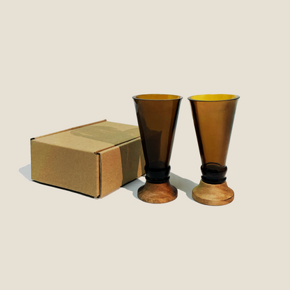 Amber Glass Shooters (Set of Two)