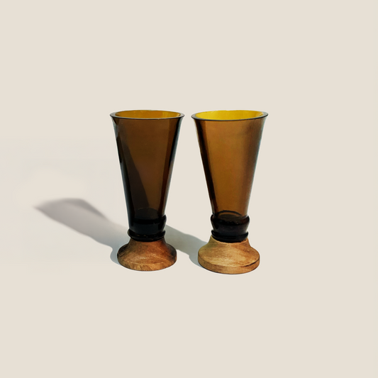 Amber Glass Shooters (Set of Two)