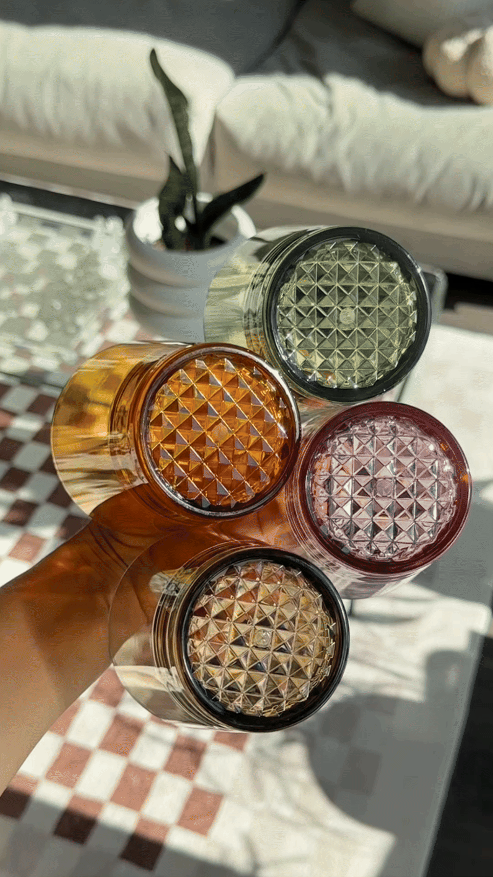 MSRP RESERVE 12oz Diamond Double Old Fashioned - Mixed Color Set-4