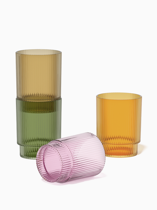 RESERVE 12oz Fluted Tumbler - Mixed Color Set-0