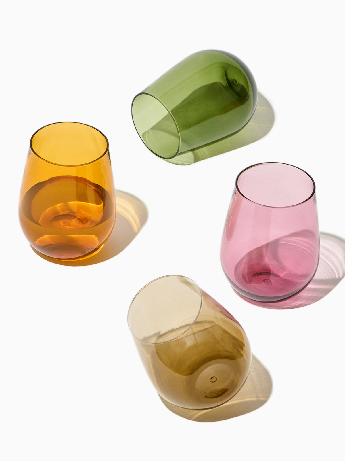 RESERVE 16oz Stemless Wine Color Series Tritan™ Copolyester Glass Mixed Set - Bulk-0