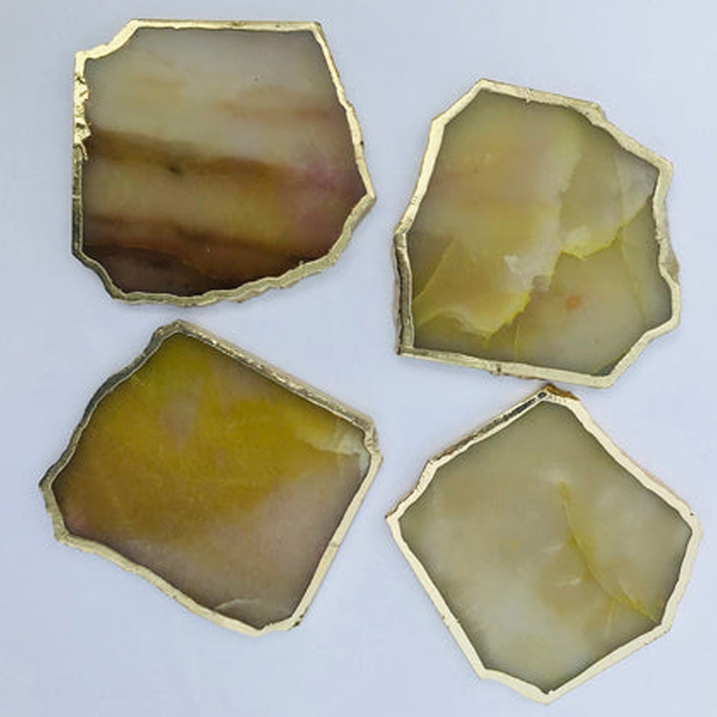 Mustard Agate Aventurine Set of 4 Coasters