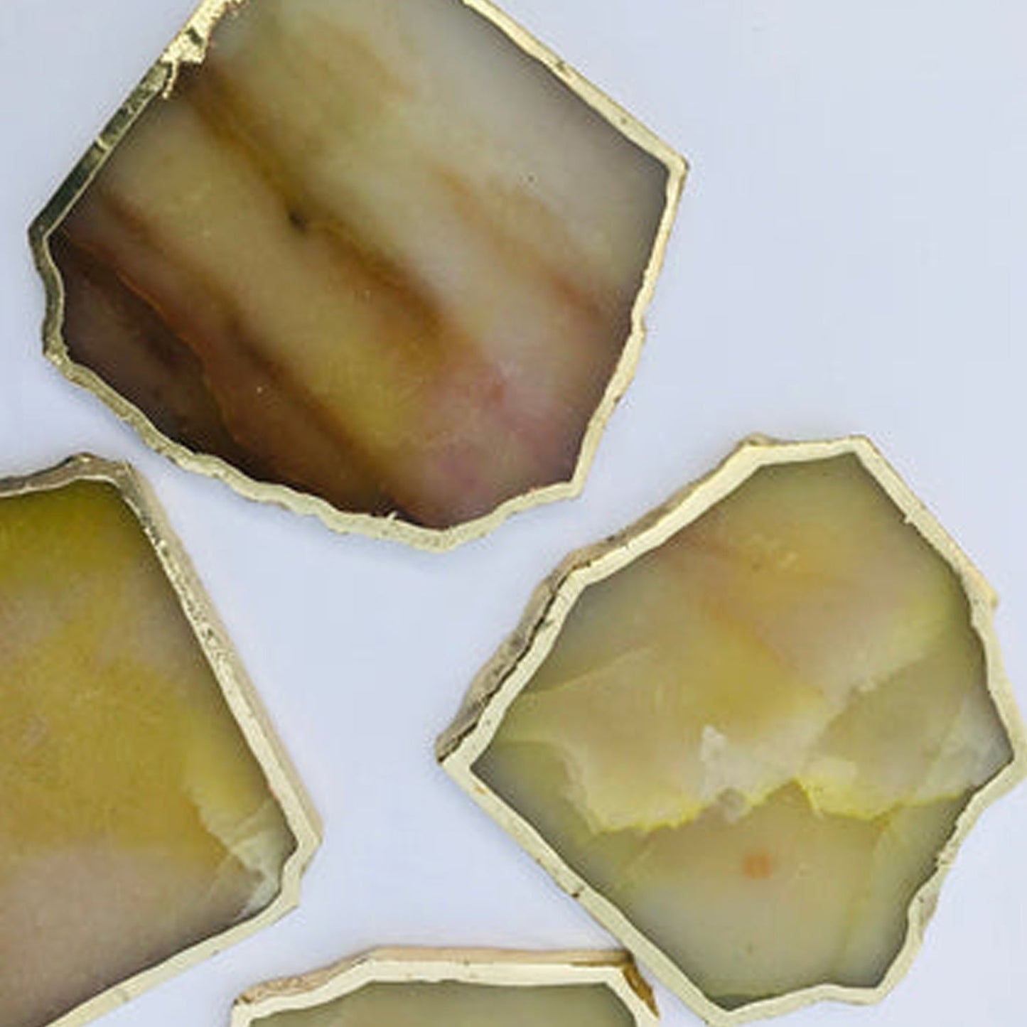 Mustard Agate Aventurine Set of 4 Coasters