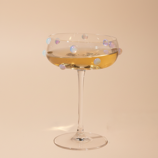 Premium Elegant Mouth-Blown Dot Champagne Coupe Glass