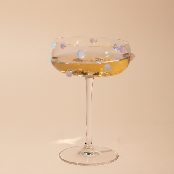 Premium Elegant Mouth-Blown Dot Champagne Coupe Glass
