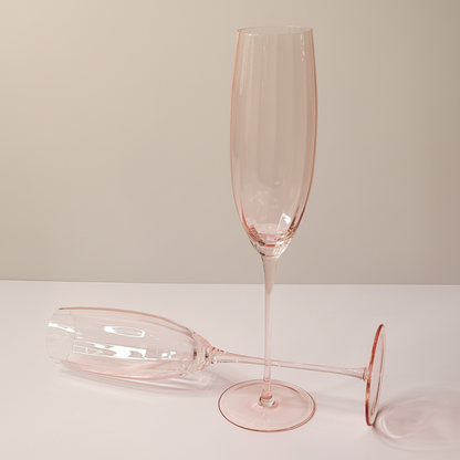 Pink Champagne Flutes - 8oz Set of 2