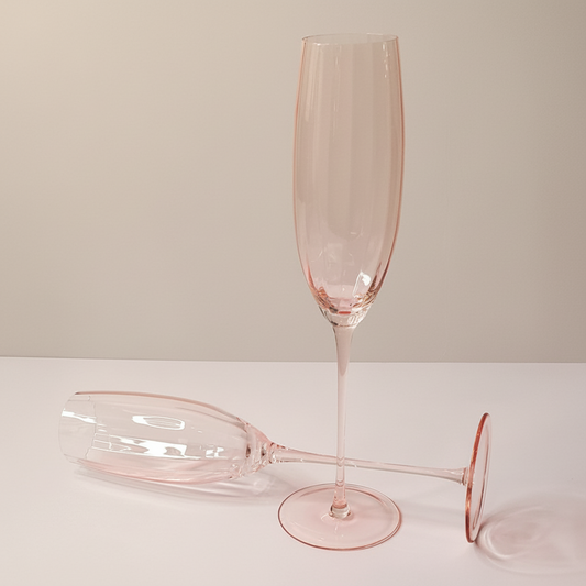 Pink Champagne Flutes - 8oz Set of 2