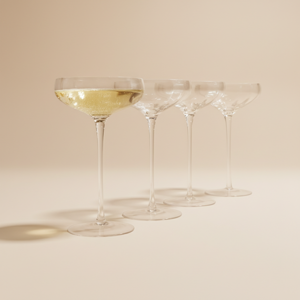 Rounded Coupe Cocktail Glasses - 8 oz Set of 4