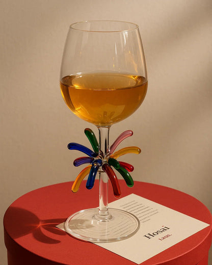 Abstract Firework Wine Glass