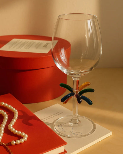 Abstract Firework Wine Glass