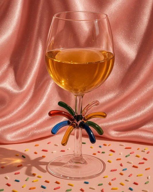 Abstract Firework Wine Glass