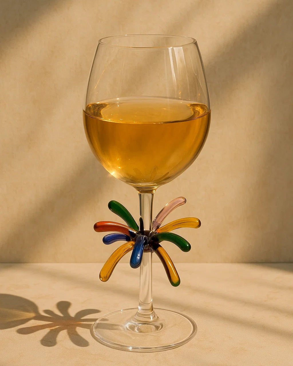 Abstract Firework Wine Glass