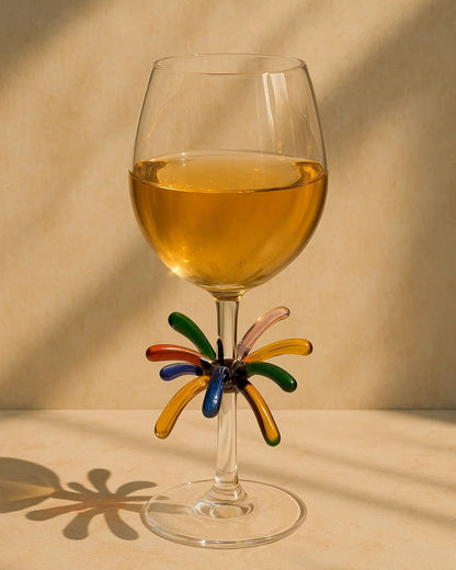 Abstract Firework Wine Glass