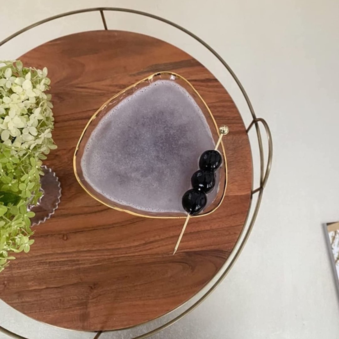 Hammered Cocktail Glasses with Pick - Set of 2