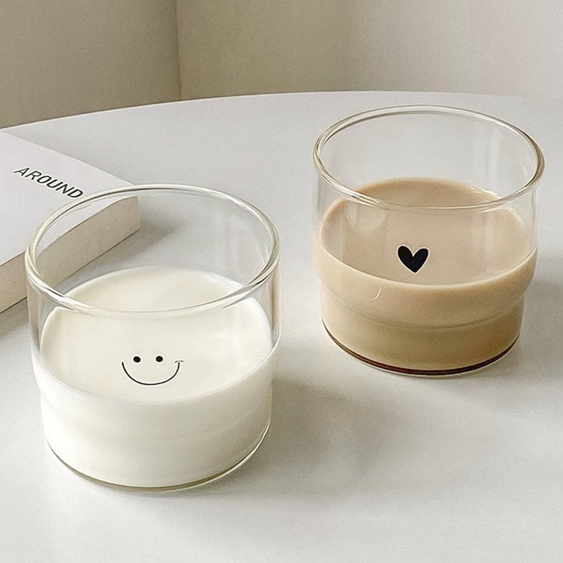 Heart +Cute Face Coffee Cup - 315ml