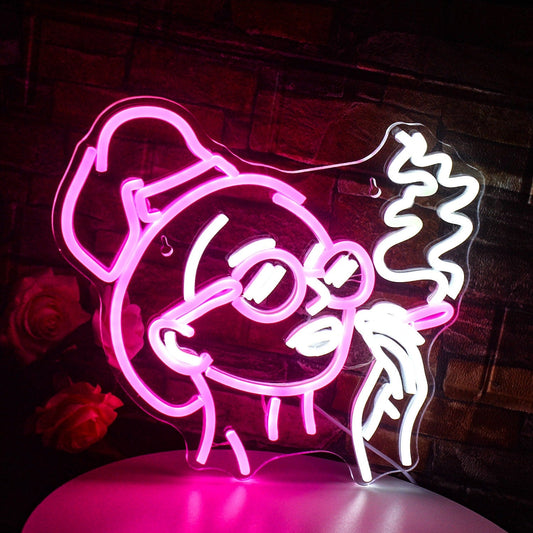 Girl Smoking Neon Sign-0