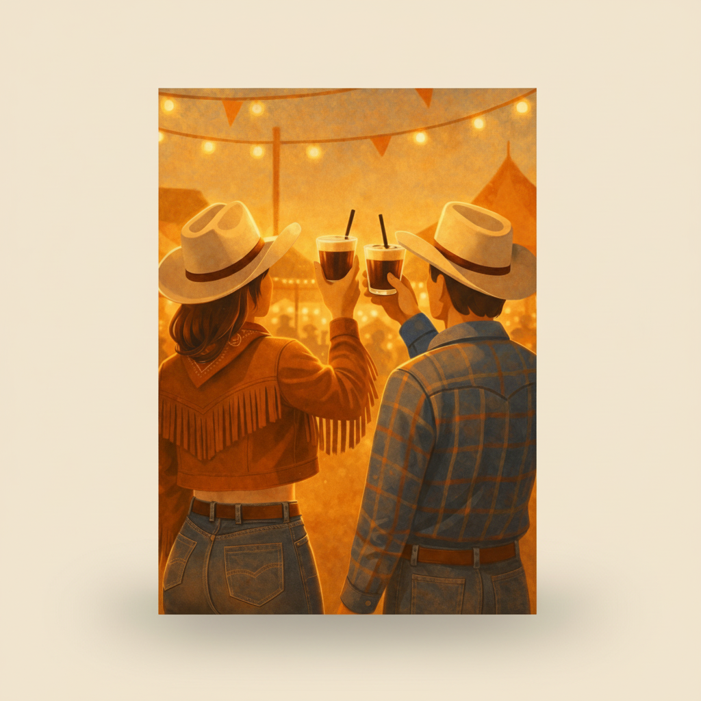 Two Shafts at Sunset - Western Rodeo Wall Poster