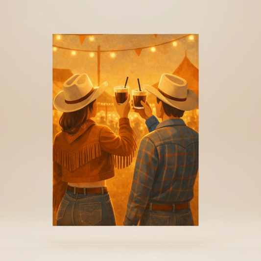 Two Shafts at Sunset - Western Rodeo Wall Poster